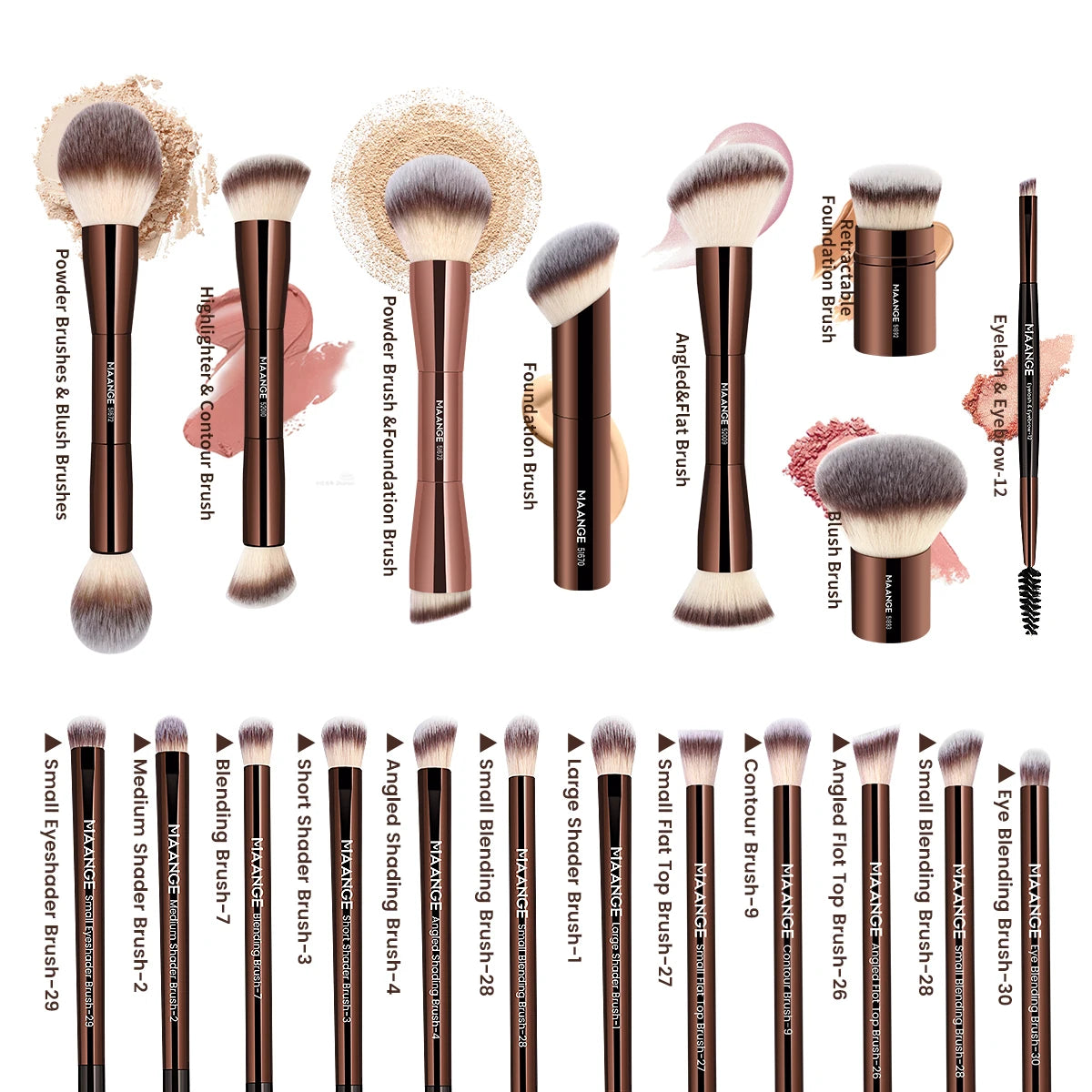 Maange 20pcs/set Pro Makeup Brushes